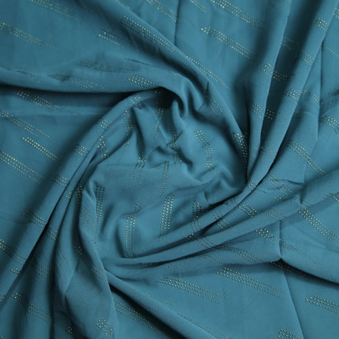 Foil printed Georgette - Sea Green